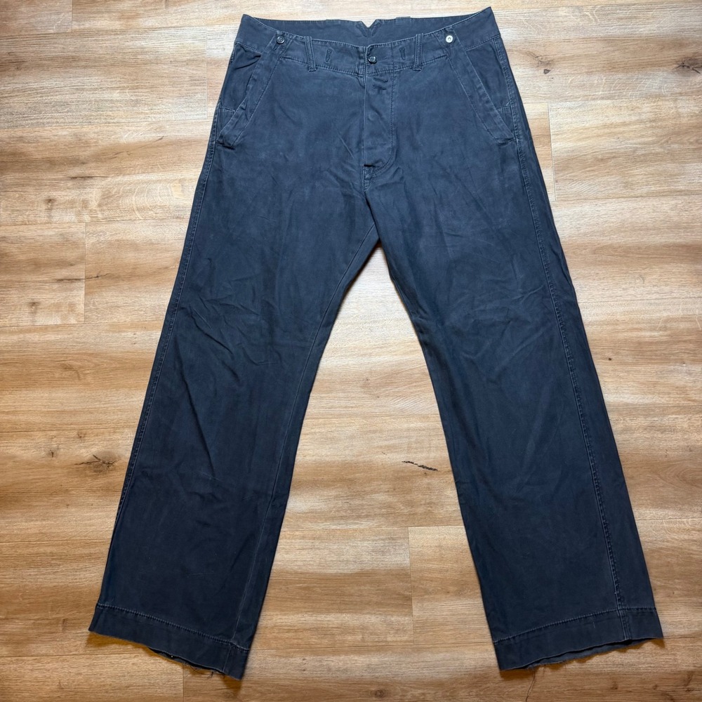 Diesel Pants Mens 32 (Fits 34x32) Black Faded Baggy Fit Cotton Trousers Y2K